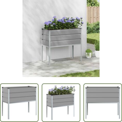vidaXL Maceta industrial -  Jardinera Gris Claro 100 x 45 x 90 cm Acero Galvanizado