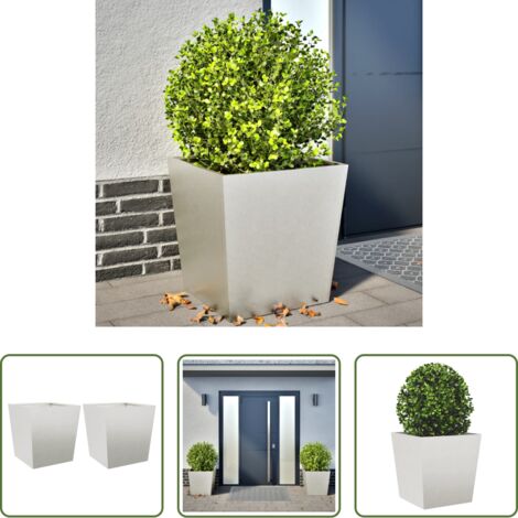 vidaXL Maceta -  Jardineras 2 uds de acero inoxidable 50x50x50 cm