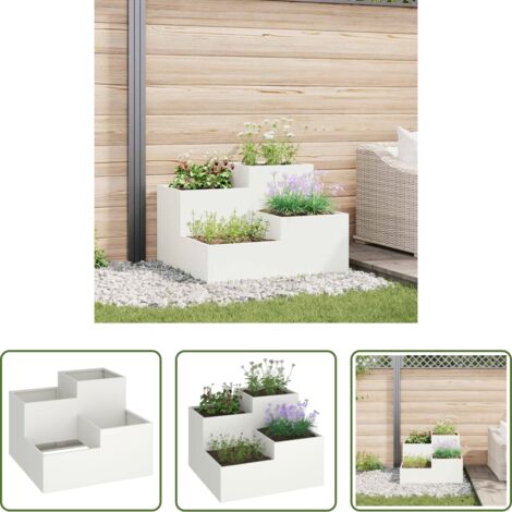 vidaXL Maceta moderna -  Maceta para Jardín 80 x 80 x 60 cm Acero