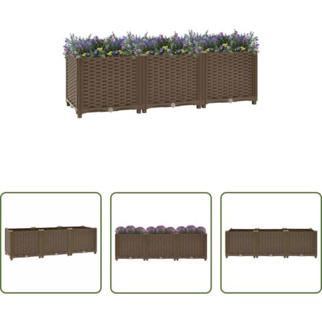 vidaXL Maceta para balcones -  Jardinera elevada 120x40x38 cm Polipropileno