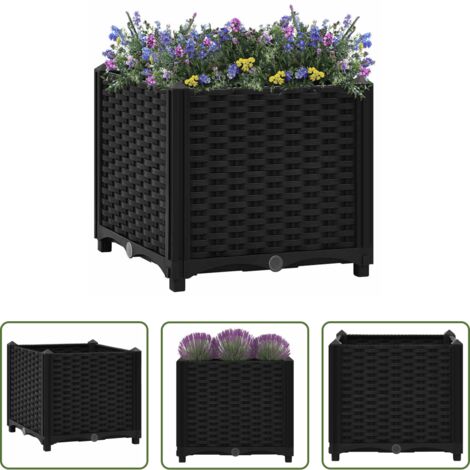 vidaXL Maceta para flores - Jardinera elevada 40x40x38 cm Polipropileno