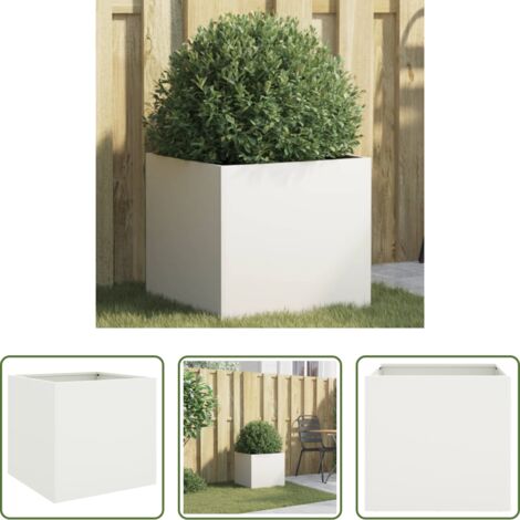 vidaXL Maceta para plantas -  Jardinera acero blanco 42x40x39 cm