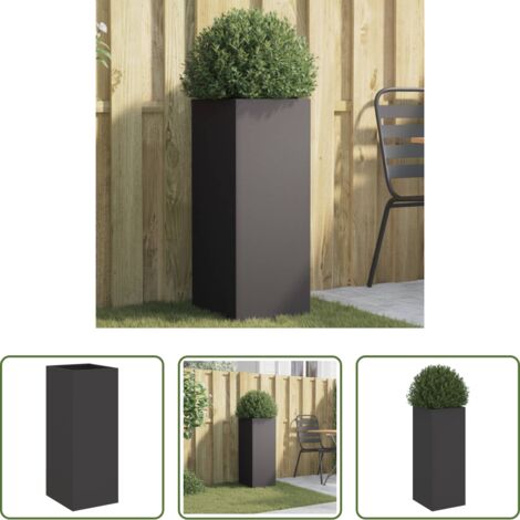 vidaXL Maceta para plantas -  Jardinera acero negro 32x29x75 cm