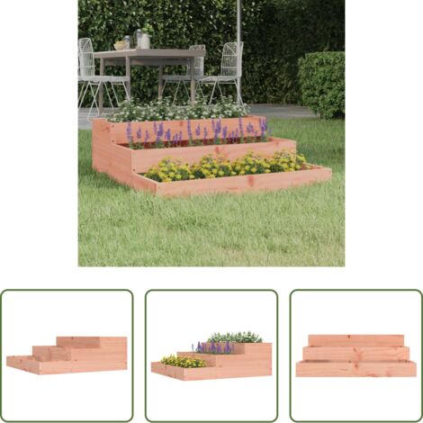 vidaXL Maceta para plantas -  Jardinera de madera maciza de abeto douglas 78x78x27 cm