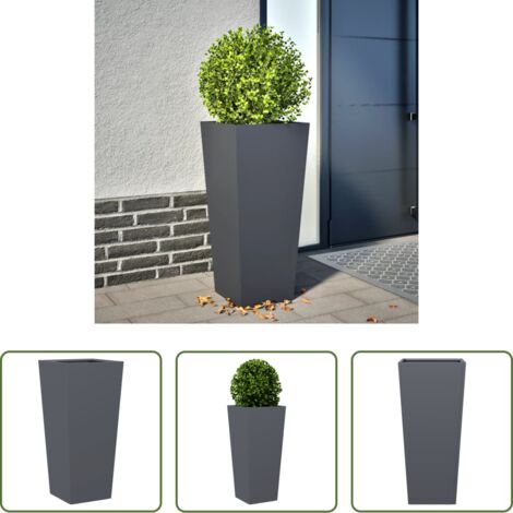 vidaXL Maceta para plantas -  Jardinera hexagonal acero antracita 35x35x75 cm