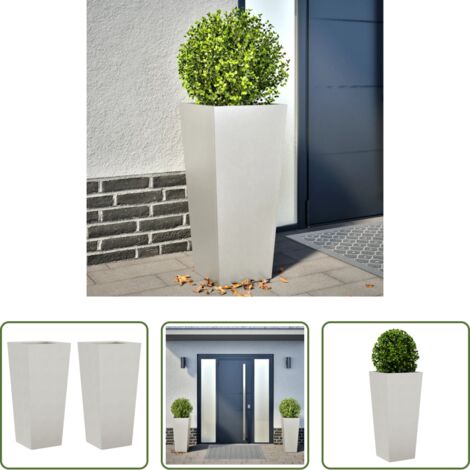 vidaXL Macetas para plantas -  Jardineras 2 uds de acero inoxidable 35x35x75 cm