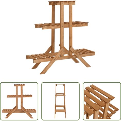 vidaXL Macetas -  Soporte para plantas de madera de abeto 83x25x83 cm