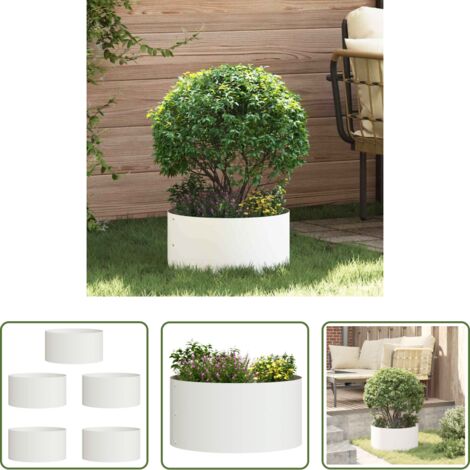 vidaXL Macetero de acero -  Anillo para maceta 5 pcs 40 x 40 x 20 cm Acero laminado en frío