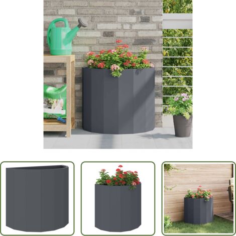 vidaXL Macetero de acero -  Jardinera Antracita 60 x 30 x 50 cm Acero