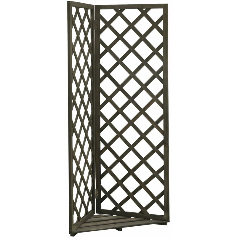 

Macetero de enrejado de esquina madera abeto gris 50x50x145 cm - Gris - Vidaxl