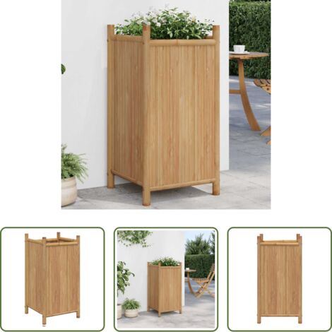 vidaXL Macetero exterior - Jardinera de bambú 40x40x80 cm