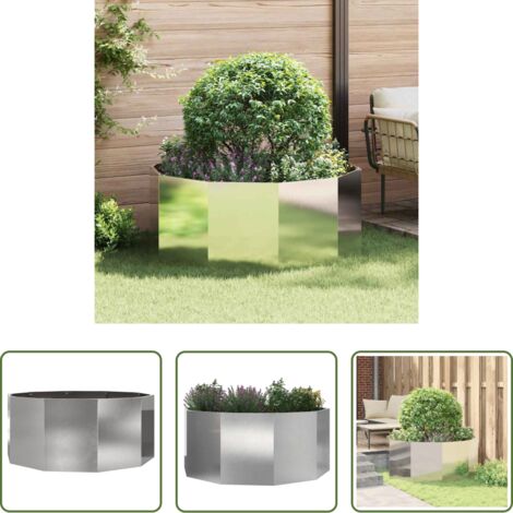 vidaXL Macetero exterior -  Jardinera Plateado 120 x 120 x 50 cm Acero inoxidable