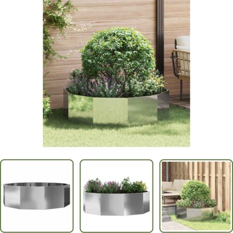 vidaXL Macetero galvanizado -  Jardinera Plateado 120 x 120 x 35 cm Acero Galvanizado