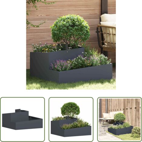 vidaXL Macetero moderno -  Macetero de Jardín Antracita 80 x 80 x 50 cm
