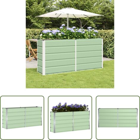 vidaXL Macetero para jardín - Jardinera Verde 160 x 40 x 75 cm Acero