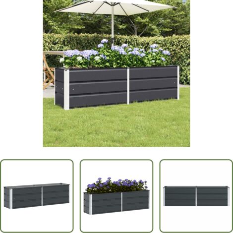 vidaXL Macetero para terraza -  Jardinera Antracita 160 x 40 x 45 cm Acero