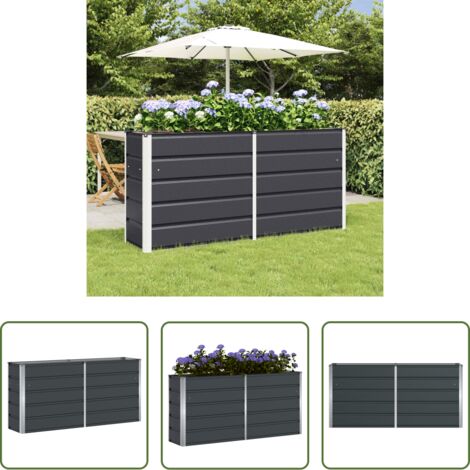 vidaXL Macetero para terraza - Jardinera Antracita 160 x 40 x 75 cm Acero