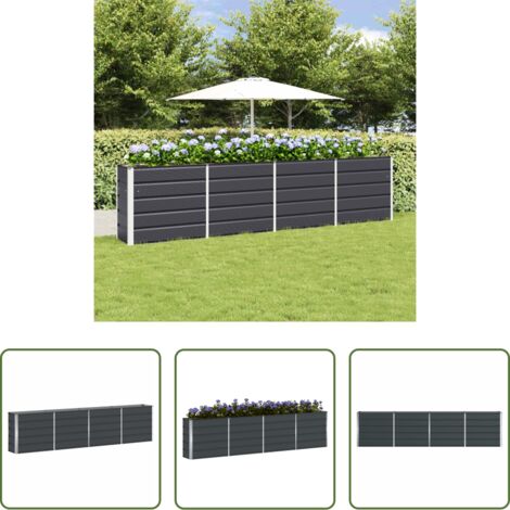 vidaXL Macetero para terraza - Jardinera Antracita 160 x 40 x 75 cm Acero