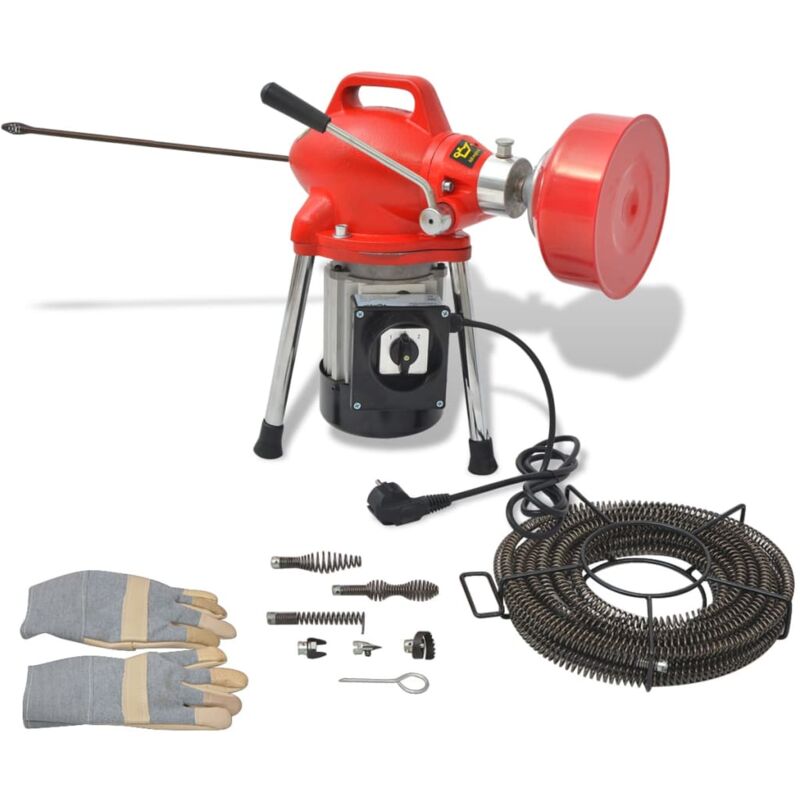 Machine de nettoyage tuyaux 250W 12,5 m x 16 mm 4,5 m x 9,5 mm vidaXL