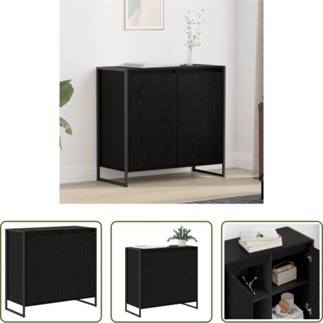 vidaXL Madera -  Armario auxiliar Roble Negro 79 x 36 x 75 cm