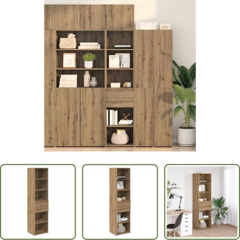 vidaXL Madera contrachapada -  Alacena Roble artesanal 45 x 42,5 x 185 cm Madera contrachapada