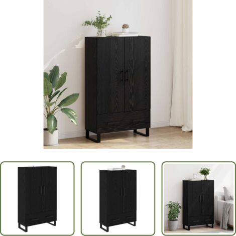 vidaXL Madera contrachapada -  Alacena Roble Negro 69,5 x 30 x 115 cm Madera contrachapada