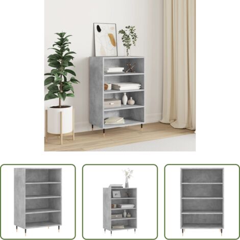 vidaXL Madera contrachapada -  Aparador alto madera de ingeniería gris hormigón 57x35x90 cm