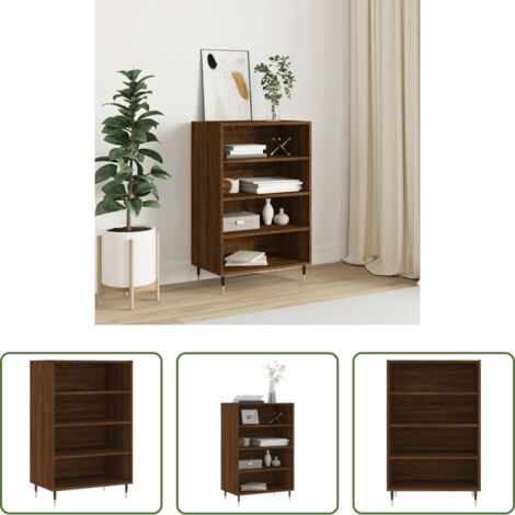 vidaXL Madera contrachapada -  Aparador alto madera de ingeniería marrón roble 57x35x90 cm