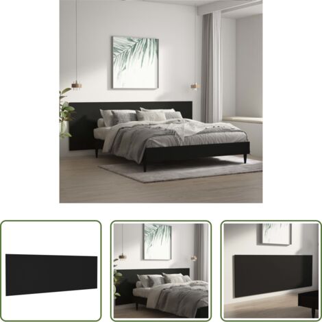 vidaXL Madera contrachapada -  Cabecero de cama pared madera contrachapada negro 240x1,5x80cm