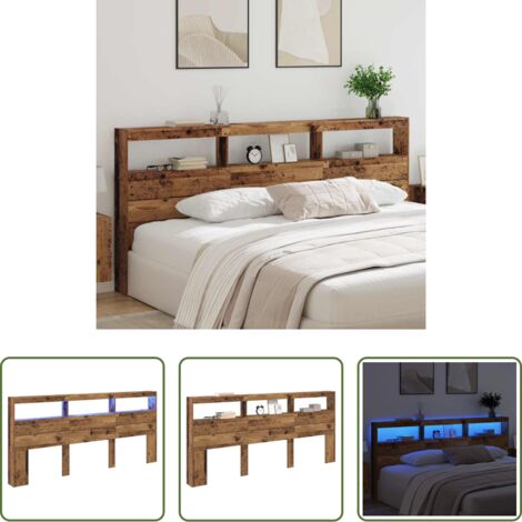vidaXL Madera contrachapada -  Cabecero Madera Vieja 220 x 17 x 102 cm Madera contrachapada