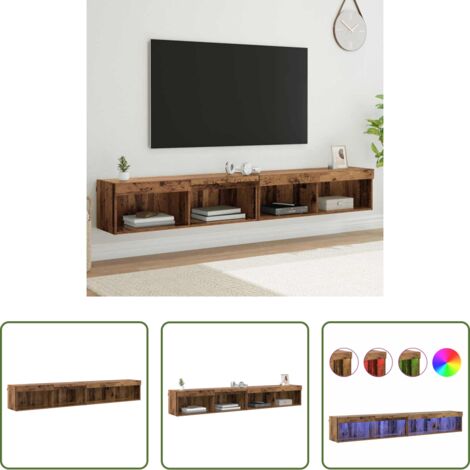vidaXL Madera contrachapada -  Conjunto de mueble de TV Madera vieja Madera contrachapada