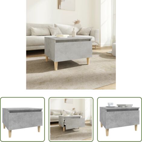 vidaXL Madera contrachapada -  Mesa auxiliar de madera contrachapada gris hormigón 50x46x35 cm