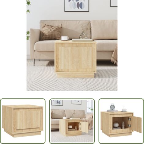 vidaXL Madera contrachapada -  Mesa de centro madera contrachapada roble Sonoma 51x50x44 cm