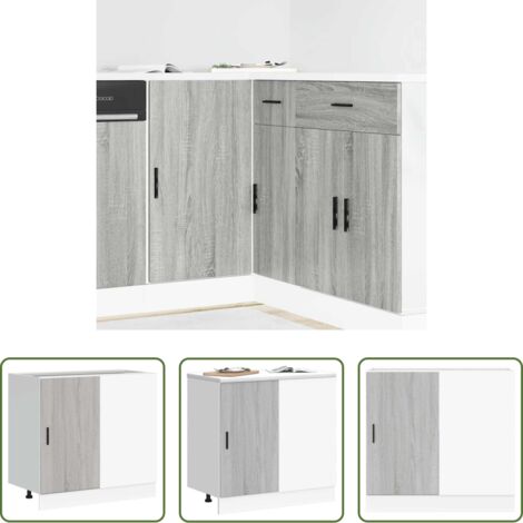 vidaXL Madera contrachapada -  Mueble bajo para fregadero "Lyon" de madera de ingeniería Sonoma gris