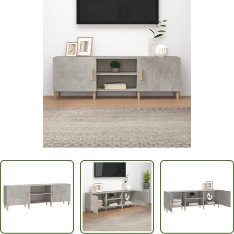 vidaXL Madera contrachapada -  Mueble de TV madera contrachapada gris hormigón 150x30x50 cm