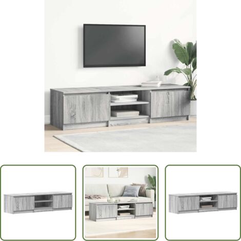 vidaXL Madera contrachapada -  Mueble de TV madera contrachapada gris Sonoma 140x40x35,5 cm