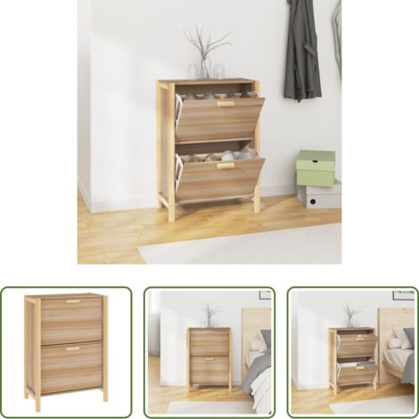 vidaXL Madera contrachapada -  Mueble zapatero madera contrachapada 57,5x33x80 cm