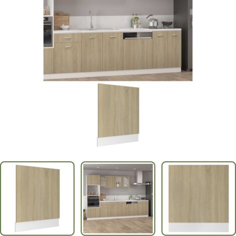 vidaXL Madera contrachapada -  Panel para lavavajillas "Lyon" roble Sonoma 59,5x3x67 cm madera de ingeniería