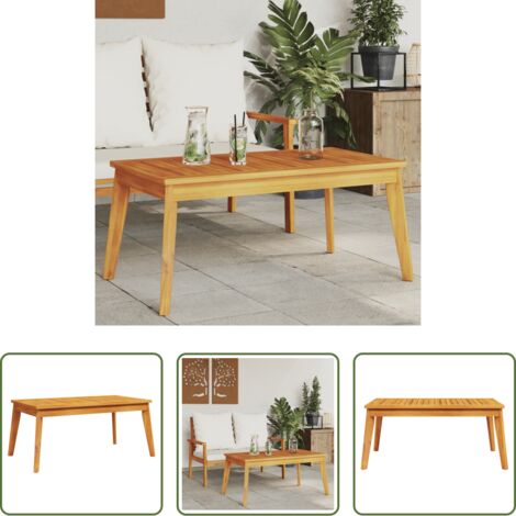 vidaXL Madera de acacia -  Mesa de comedor de jardín madera maciza de acacia 100x55x45 cm