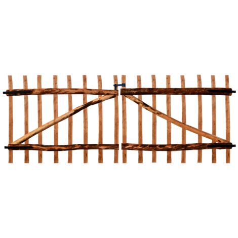 vidaXL Madera de Avellano Impregnada Puerta Doble para Valla Jardín Patio Exterior Porche al Aire Libre Parque Separador Diferentes Dimensiones