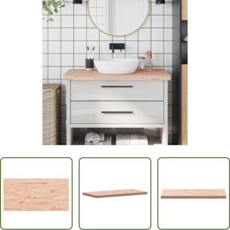 vidaXL Madera de haya -  Encimera de baño madera maciza de haya 100x50x4 cm