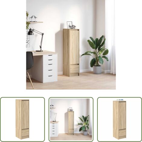 vidaXL Madera de ingeniería -  Aparador alto roble Sonoma 29,5x34x119,5cm madera de ingeniería