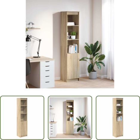 vidaXL Madera de ingeniería -  Aparador alto roble Sonoma 37,5x35x180 cm madera de ingeniería