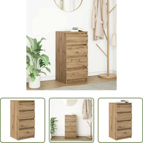 vidaXL Madera de ingeniería -  Aparador Artisan Roble 37,5x35x76 cm Madera de ingeniería