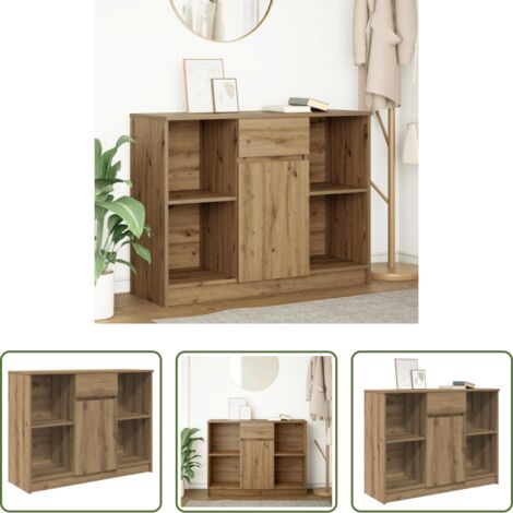 vidaXL Madera de ingeniería - Aparador con cajón roble artisian 101x35x76cm madera ingeniería