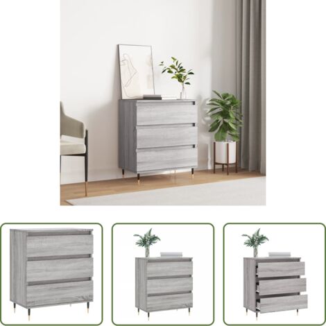 vidaXL Madera de ingeniería -  Aparador de madera contrachapada gris Sonoma 60x35x70 cm