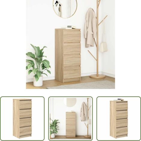 vidaXL Madera de ingeniería - Aparador roble Sonoma 37,5x35x76 cm madera ingeniería