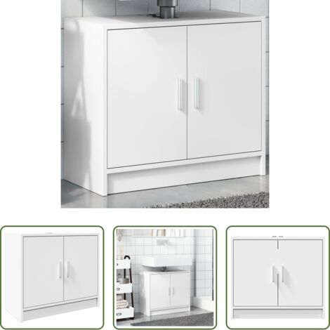 vidaXL Madera de ingeniería -  Armario para lavabo madera de ingeniería blanco 63x29x55 cm
