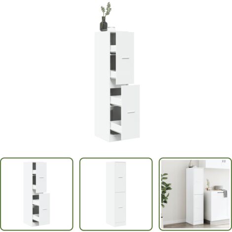 vidaXL Madera de ingeniería -  Boticario Blanco 30x41x144,5 cm Madera de Ingeniería