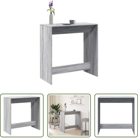 vidaXL Madera de ingeniería -  Mesa alta de bar madera ingeniería gris Sonoma 102x50x103,5 cm